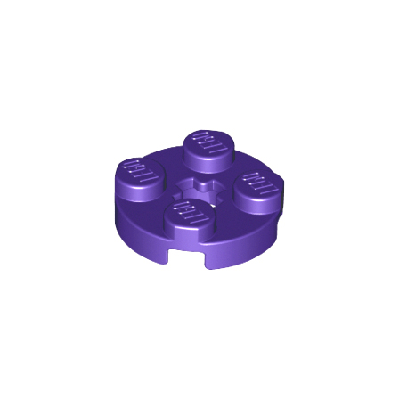Dark Purple Plate, Round 2 x 2 with Axle Hole