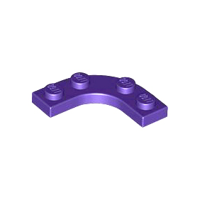 Dark Purple Plate, Round Corner 3 x 3 with 2 x 2 Curved Cutout