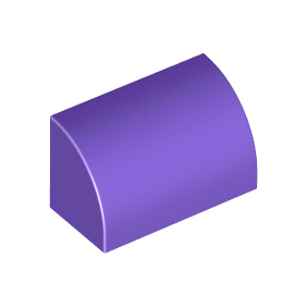 Dark Purple Slope, Curved 1 x 2 with Bottom Stud Holder