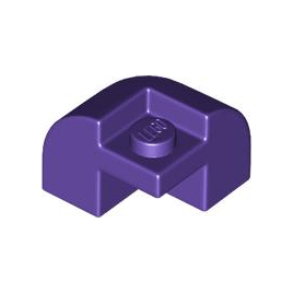 Dark Purple Slope, Curved 2 x 2 x 1 1/3 Corner Round with Recessed Stud