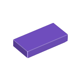 Dark Purple Tile 1 x 2