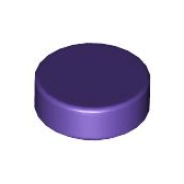 Dark Purple Tile, Round 1 x 1