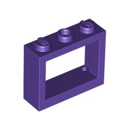 Dark Purple Window 1 x 3 x 2 Flat Front