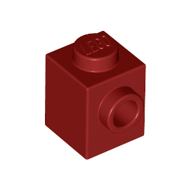 Dark Red Brick, Modified 1 x 1 with Stud on Side