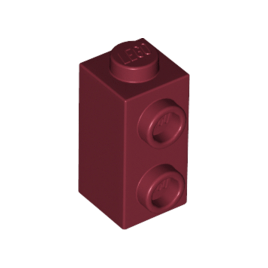 Dark Red Brick, Modified 1 x 1 x 1 2/3 with Studs on Side