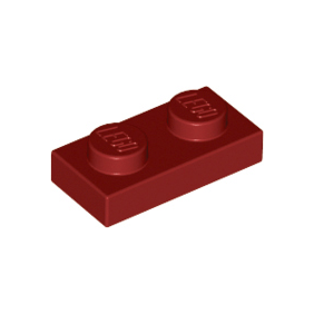 Dark Red Plate 1 x 2