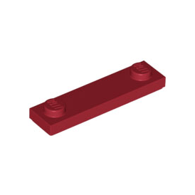 Dark Red Plate, Modified 1 x 4 with 2 Studs with Groove