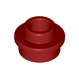 Dark Red Plate, Round 1 x 1 with Open Stud