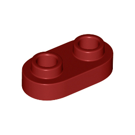Dark Red Plate, Round 1 x 2 with Open Studs