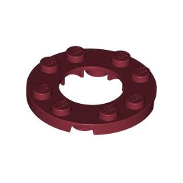 Dark Red Plate, Round 4 x 4 with 2 x 2 Round Open Center