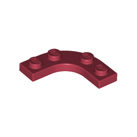 Dark Red Plate, Round Corner 3 x 3 with 2 x 2 Curved Cutout