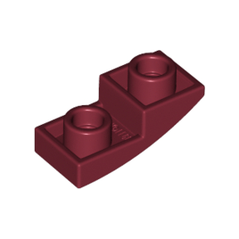 Dark Red Slope, Curved 2 x 1 x 2/3 Inverted