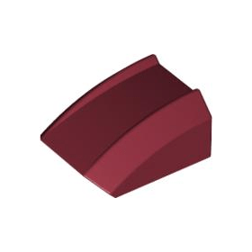 Dark Red Slope, Curved 2 x 2 Lip