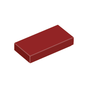 Dark Red Tile 1 x 2