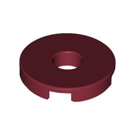 Dark Red Tile, Round 2 x 2 with Hole