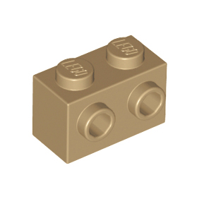 Dark Tan Brick, Modified 1 x 2 with Studs on 1 Side