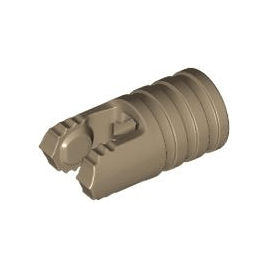 Dark Tan Hinge Cylinder 1 x 2 Locking with 2 Fingers and Axle Hole on Ends without Slots