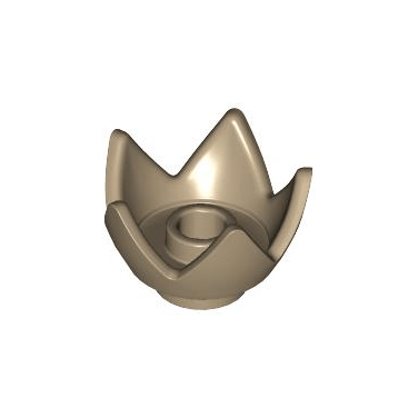 Dark Tan Minifigure, Headgear Crown Eggshell with 5 Points and Center Stud