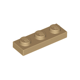Dark Tan Plate 1 x 3