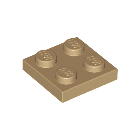 Dark Tan Plate 2 x 2