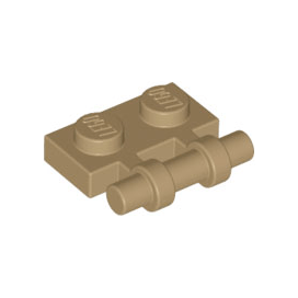 Dark Tan Plate, Modified 1 x 2 with Bar Handle on Side - Free Ends