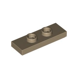 Dark Tan Plate, Modified 1 x 3 with 2 Studs Double Jumper