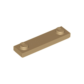 Dark Tan Plate, Modified 1 x 4 with 2 Studs with Groove