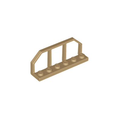 Dark Tan Plate, Modified 1 x 6 with Train Wagon End / Fence