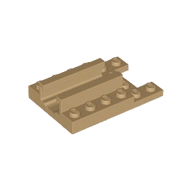 Dark Tan Plate, Modified 4 x 6 with 1 x 2 Cutout and Gear Track Ninjago Dragon Spinjitzu Spinner Launcher