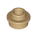 Dark Tan Plate, Round 1 x 1 with Open Stud