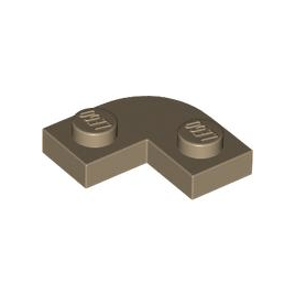 Dark Tan Plate, Round Corner 2 x 2 with 1 x 1 Cutout