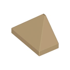 Dark Tan Slope 45 2 x 1 Triple with Bottom Stud Holder