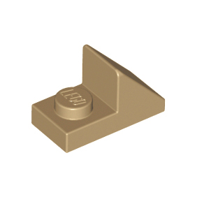 Dark Tan Slope 45 2 x 1 with 2/3 Cutout