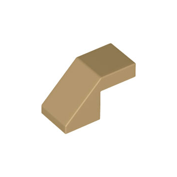 Dark Tan Slope 45 2 x 1 with Cutout without Stud