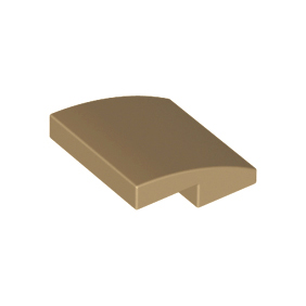 Dark Tan Slope, Curved 2 x 2 x 2/3
