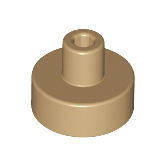 Dark Tan Tile, Round 1 x 1 with Bar and Pin Holder