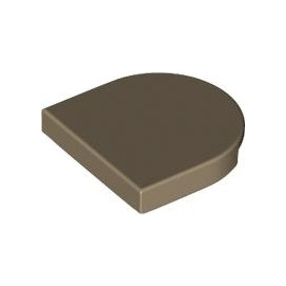 Dark Tan Tile, Round 2 x 2 Half Circle Extended