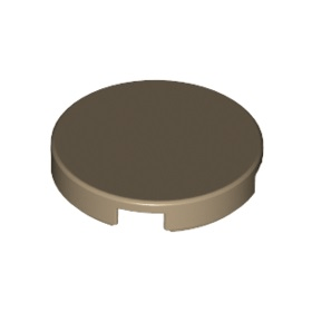 Dark Tan Tile, Round 2 x 2 with Bottom Stud Holder
