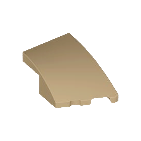 Dark Tan Wedge 3 x 2 Right No Studs