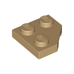 Dark Tan Wedge, Plate 2 x 2 Cut Corner