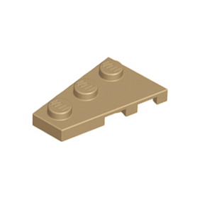 Dark Tan Wedge, Plate 3 x 2 Left