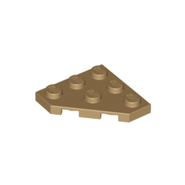 Dark Tan Wedge, Plate 3 x 3 Cut Corner