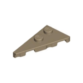 Dark Tan Wedge, Plate 4 x 2 Left, Pointed