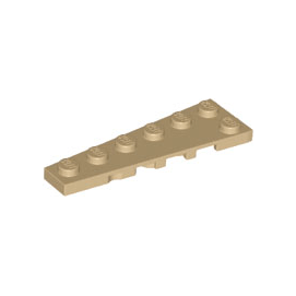 Dark Tan Wedge, Plate 6 x 2 Left