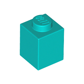 Dark Turquoise Brick 1 x 1