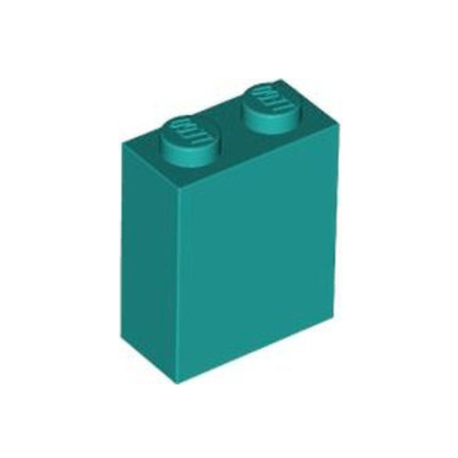 Dark Turquoise Brick 1 x 2 x 2 with Inside Stud Holder