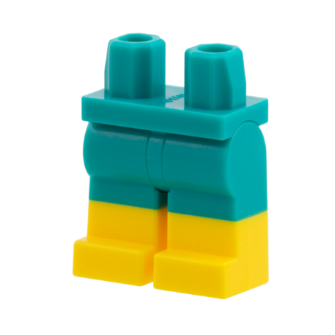 Dark Turquoise Hips and Legs with Molded Yellow Lower Legs / Boots Pattern