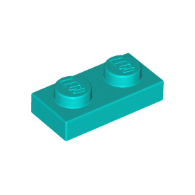 Dark Turquoise Plate 1 x 2