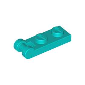 Dark Turquoise Plate, Modified 1 x 2 with Bar Handle on End