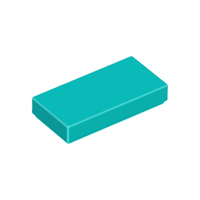 Dark Turquoise Tile 1 x 2